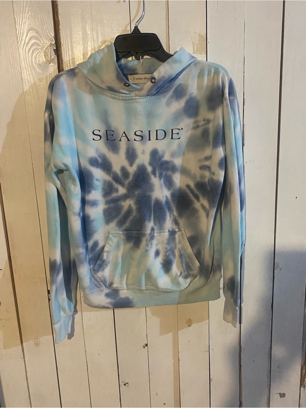 Seaside Light Blue and White Pullover Hoodie